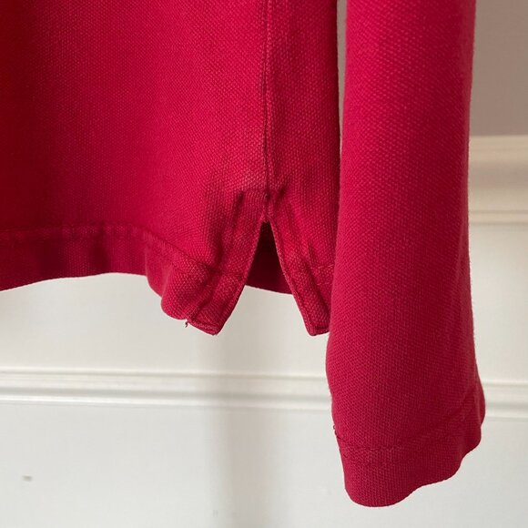 Vintage American Eagle Stretch Long Sleeve Polo Shirt in Red Size XL - Picture 8 of 9